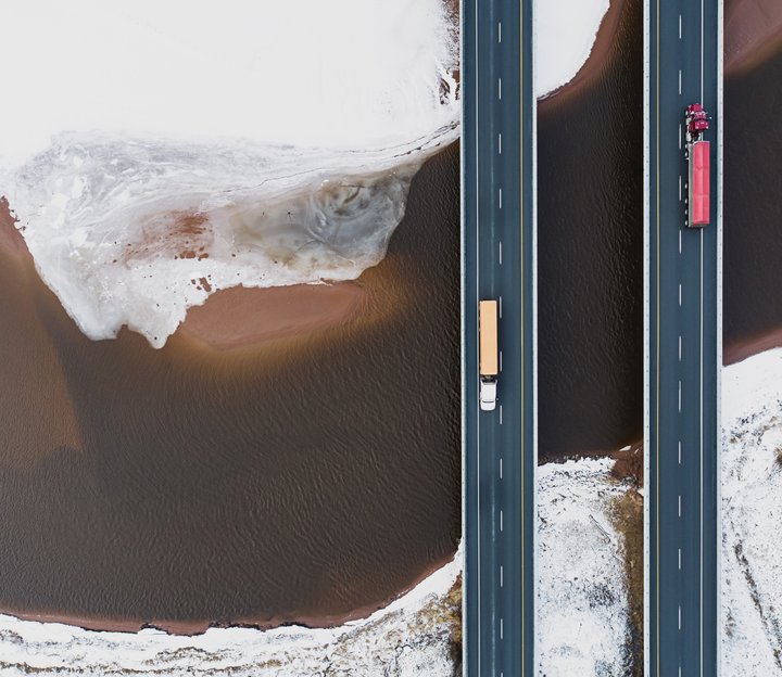 trucks driving on diesel in winter